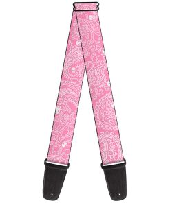 Correa para guitarra Buckle-Down Bandana Calaveras Rosa