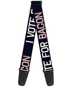 Correa para guitarra Vote For Bacon Negro y Blanco Bacon de