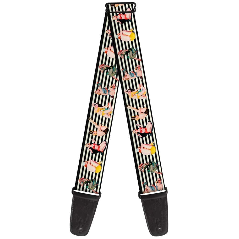 Correa para guitarra Buckle-Down Pin Up Girl Poses Stripe