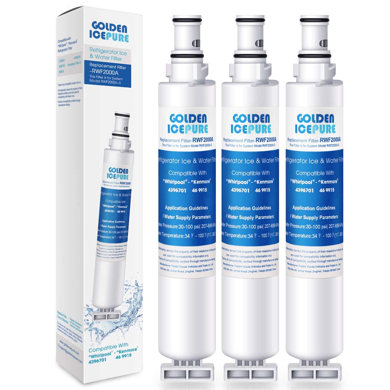 Filtro de Agua para Refrigerador GOLDEN ICEPURE RWF2000A,
