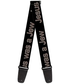 Correa de guitarra Buckle-Down - JESUS WAS A JEW Negro Gris