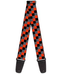 Correa de Guitarra Checker Trio Gris Negro Rojo de 2