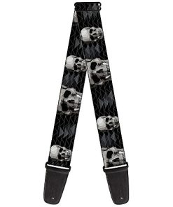 Correa de guitarra Buckle-Down Patrón de Cráneo 3D