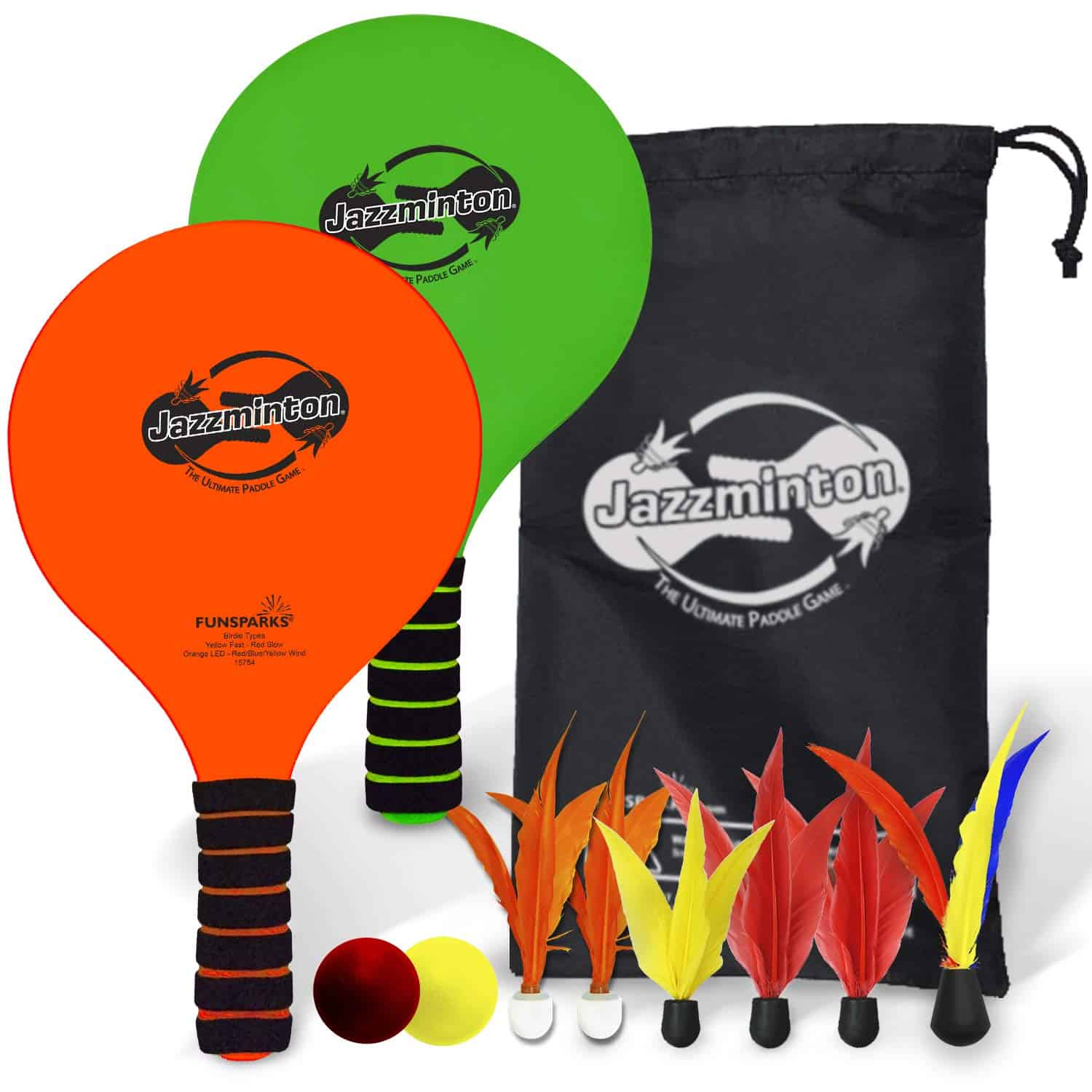 Juego de Paddle Ball Jazzminton Deluxe con Birdie LED -
