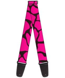 Correa de guitarra de Buckle-Down manchas de jirafa Negro