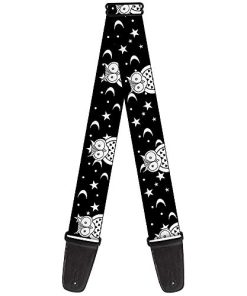Correa de Guitarra Búhos Negro Blanco 2 Pulgadas de Ancho
