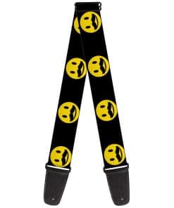 Correa de Guitarra Mustache Happy Face2 Negro Amarillo 2