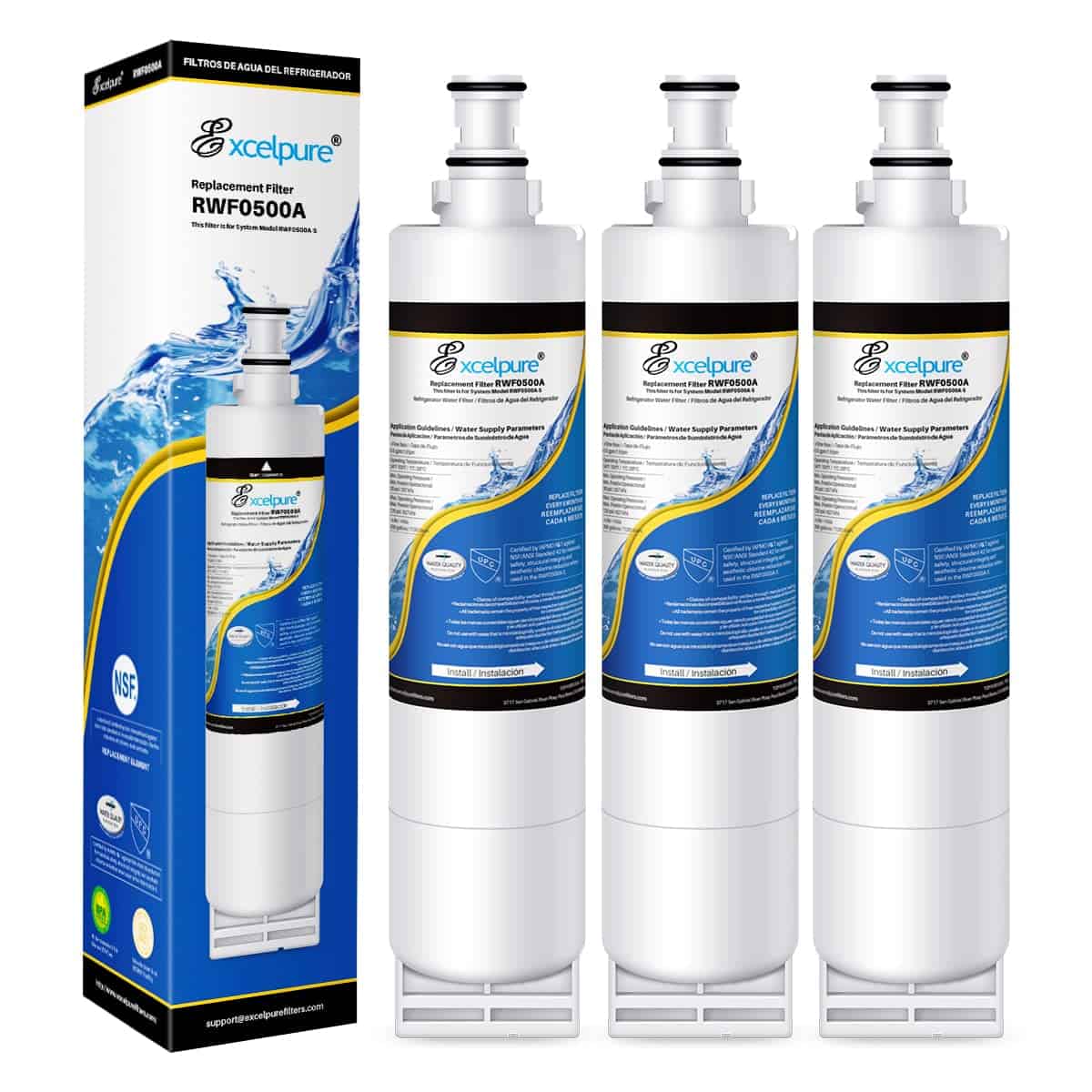 Filtro de agua de nevera EXCELPURE 4396508 de repuesto para