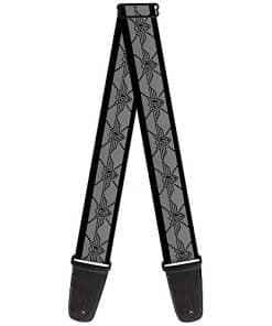 Correa de Guitarra Buckle-Down Monograma BD Gris Negro 2