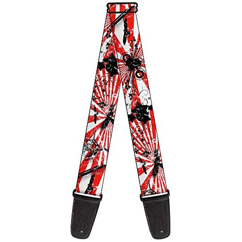 Correa de Guitarra Buckle-Down Rising Sun Blanco Rojo 2