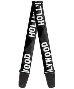 Correa de guitarra Buckle-Down Hollywood Sign Skyline Negro