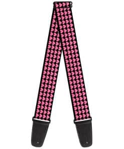 Correa para guitarra Buckle-Down Mini Corazones Negros