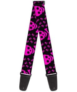 Correa de guitarra Skull Babies Black Fuchsia de