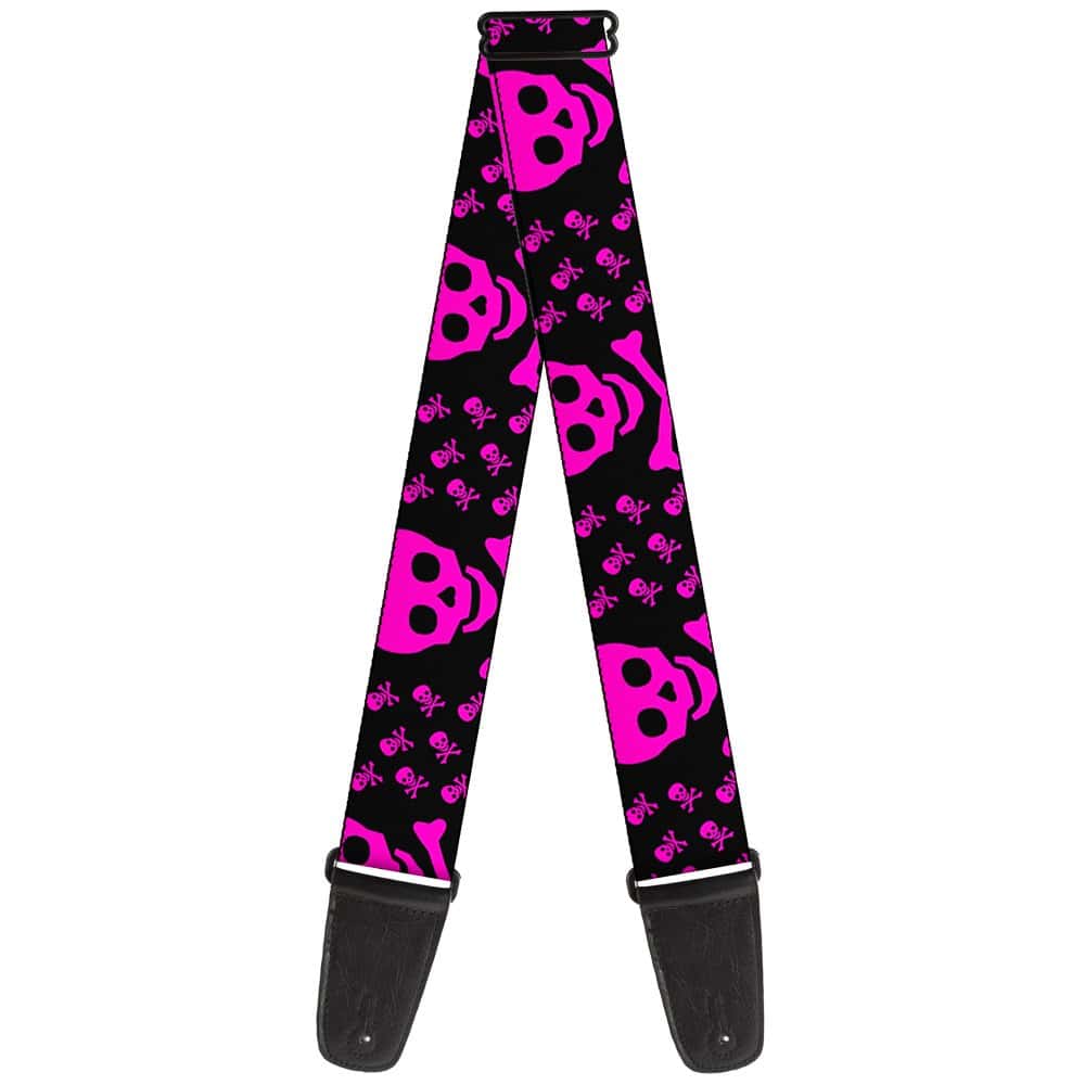 Correa de guitarra Skull Babies Black Fuchsia de