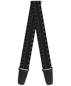 Correa de guitarra Buckle-Down Aztec1 Gris Negro 2 Pulgadas
