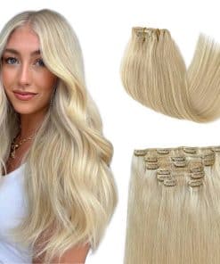 Extensiones de Cabello Clip Remy de Cabello Humano #60