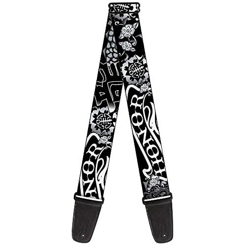 Correa de Guitarra Honor Negro Blanco 2 Pulgadas de Ancho