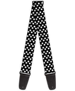 Correa de Guitarra Micro Polka Dots2 Negro Blanco 2