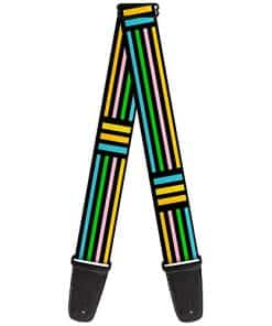 Correa de Guitarra Rayas Bloques Negro Multicolor 2