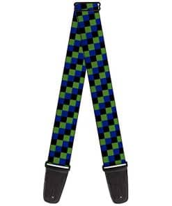 Correa de guitarra Buckle-Down Checker Trio Verde Negro