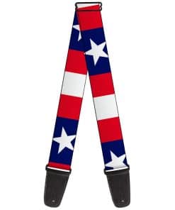 Correa de guitarra Buckle-Down Estrellas Rayas Cinta Roja