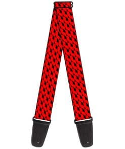 Correa para guitarra Bigote Monograma Negro Rojo 2 Pulgadas