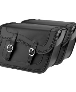 Bolsas de Sillín para Motocicleta de Cuero Sintético Negro