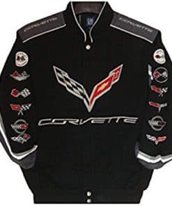 Chaqueta de Algodón Bordada Corvette Racing Color Negro