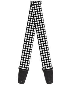 Correa de Guitarra Mini Lunares Negro Blanco 2 Pulgadas de