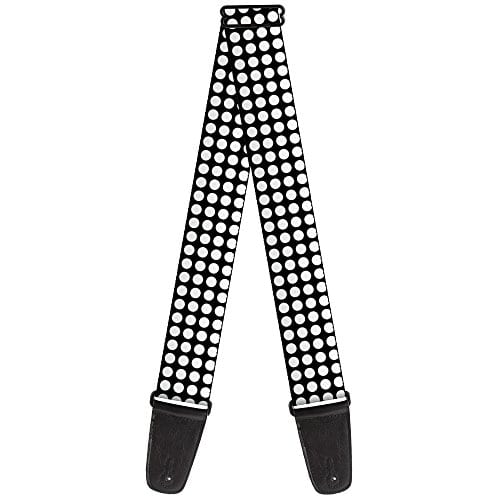 Correa de Guitarra Mini Lunares Negro Blanco 2 Pulgadas de