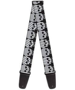 Correa de guitarra Buckle-Down - Calaveras a cuadros y de