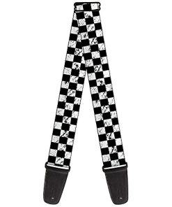 Correa de Guitarra Checker Weathered2 Negra Blanca de 2