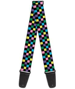 Correa de guitarra Buckle-Down Checker Negro Multicolor 2