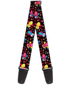 Correa de guitarra Lechuzas Voladoras Hojas Negro