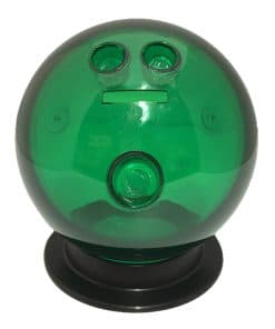Alcancía de bola de bolos con soporte (verde)