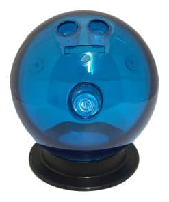 Alcancía en Forma de Bola de Boliche con Soporte (Azul)