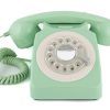 Teléfono fijo retro GPO 746 estilo 1970 con cable enroscado