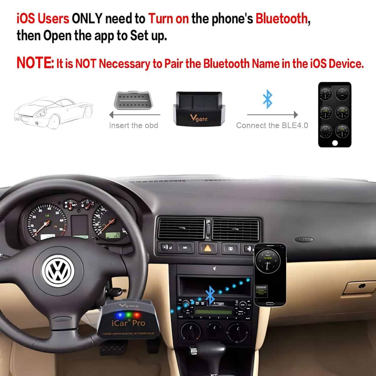 Vgate iCar Pro Bluetooth 4.0 (BLE) OBD2 Lector de códigos - Imagen 8