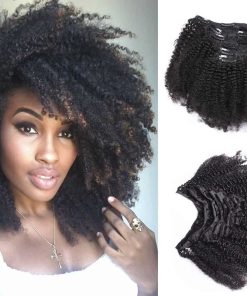 Extensiones de Cabello Clip-In Afro Kinky Curly 4B 4C Ms