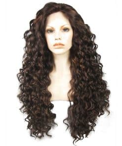 Pelucas de Encaje Marrón Oscuro de 26 Pulgadas Ebingoo con