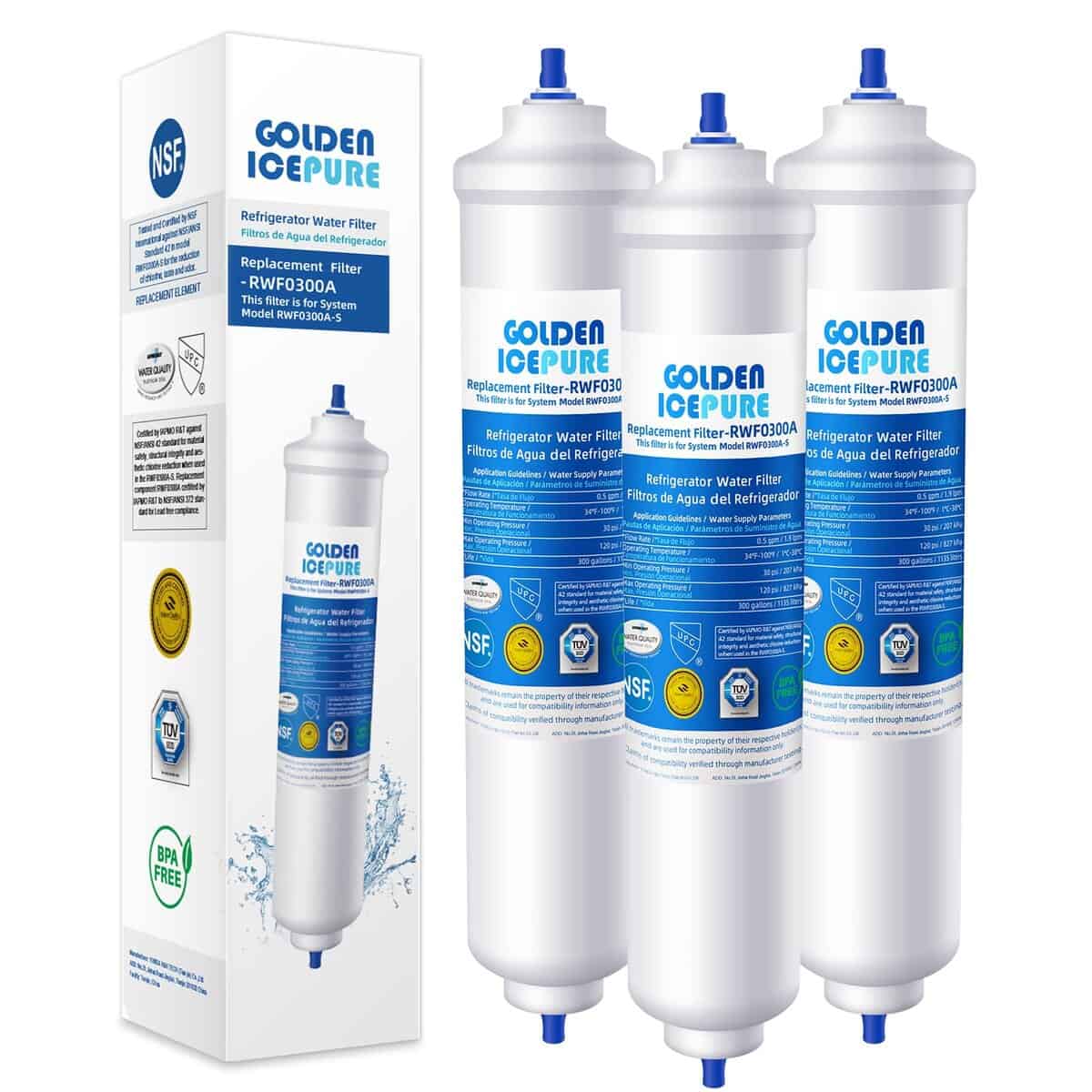 Filtro de Agua en Línea GOLDEN ICEPURE RWF0300A Repuesto