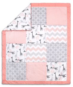 Edredón de cuna para bebé Uptown Girl Giraffe y Patchwork