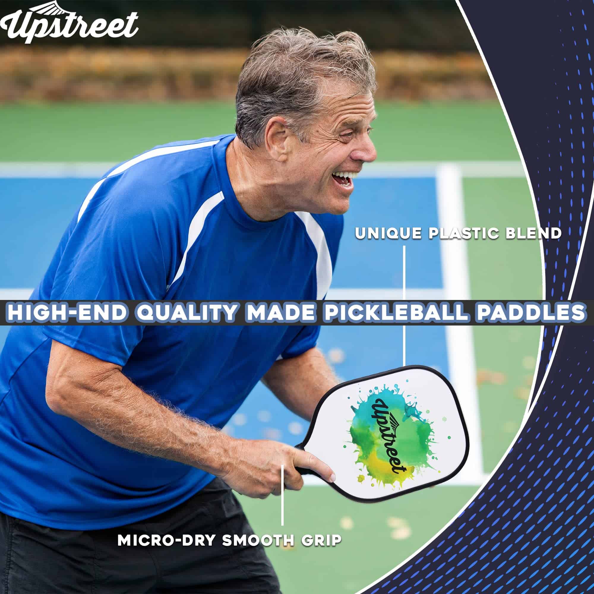 Juego de Palas de Pickleball Upstreet | Dorado Azul Plata - Imagen 4
