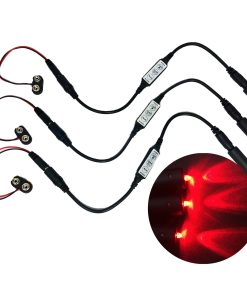 Kit de 3 luces LED rojas de efecto micro con controlador de