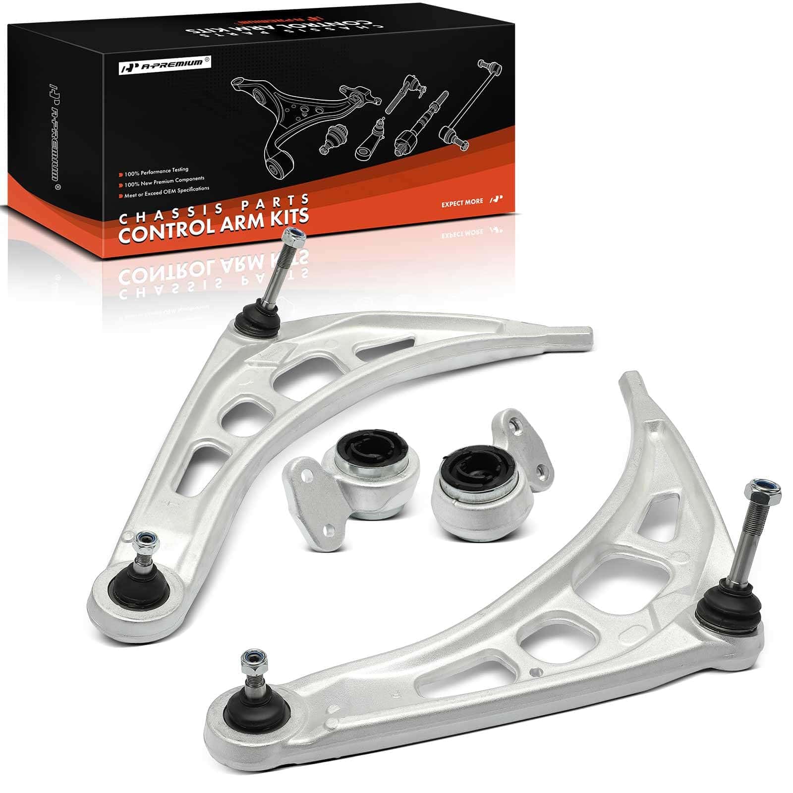 Conjunto de 4, Brazo de Control Inferior Delantero, Buje de