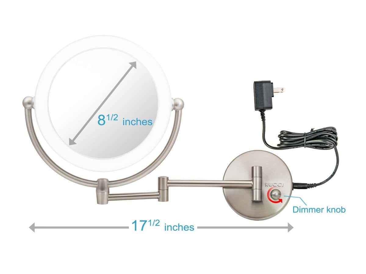 Espejo de Maquillaje con Luz LED Montado en la Pared, - Imagen 3
