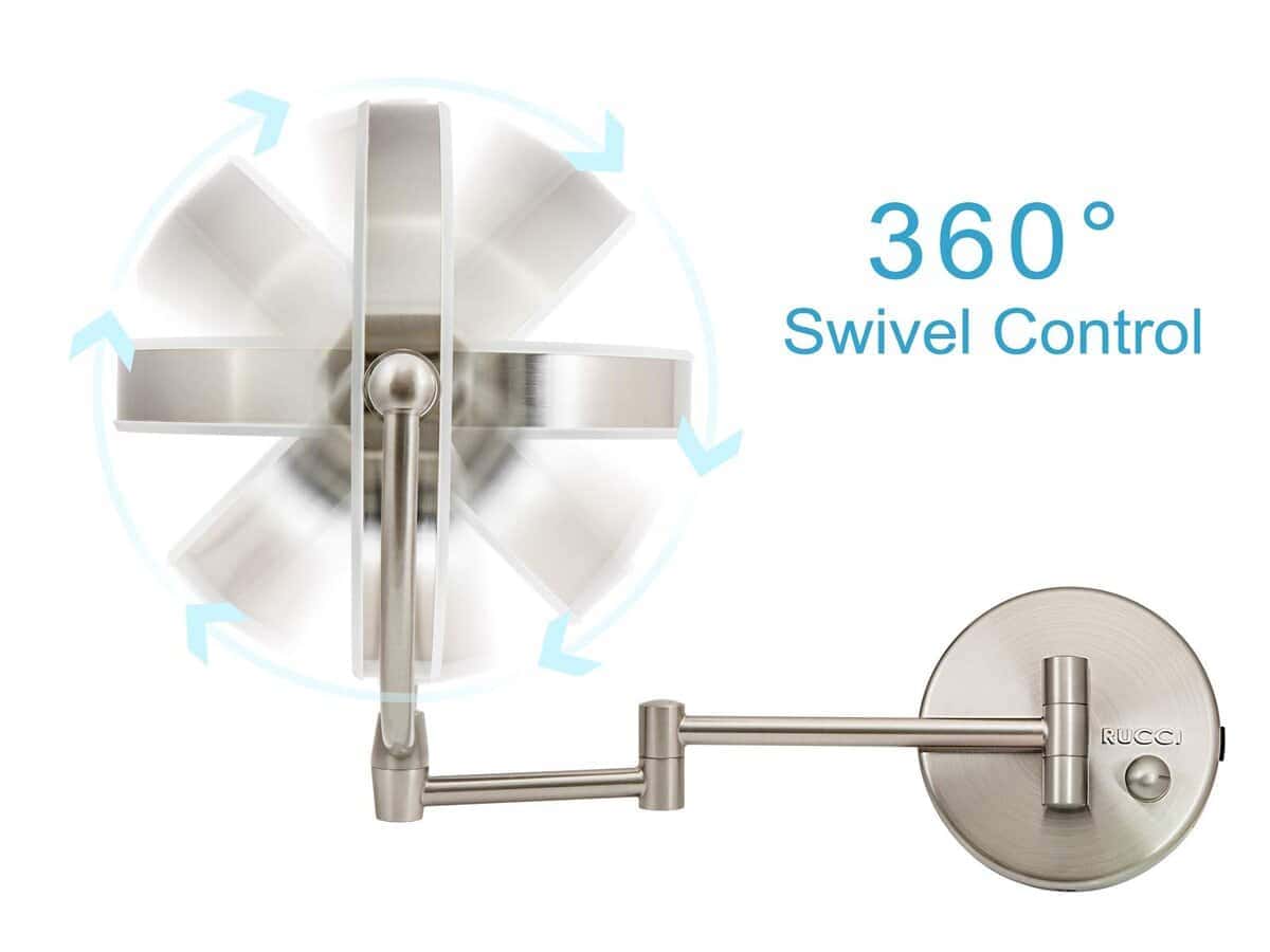 Espejo de Maquillaje con Luz LED Montado en la Pared, - Imagen 5