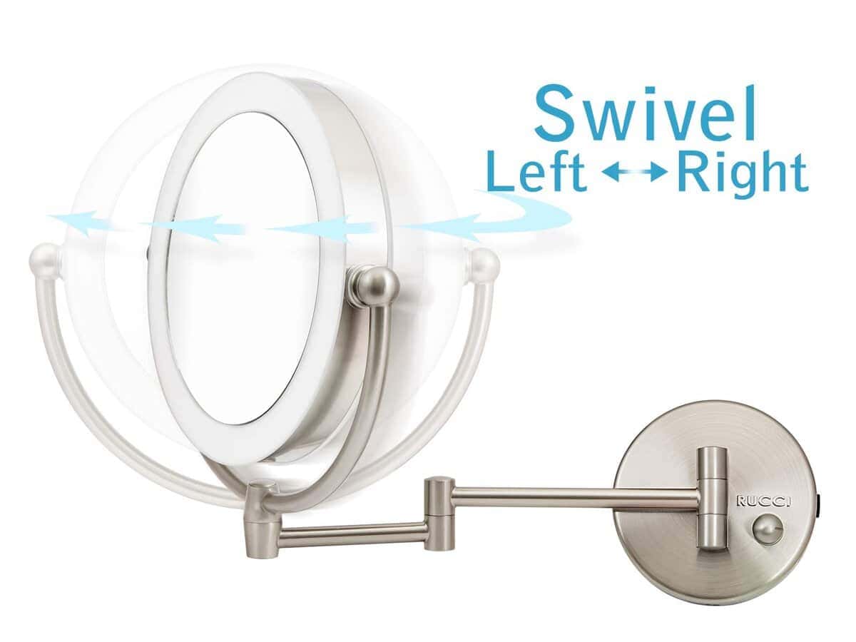 Espejo de Maquillaje con Luz LED Montado en la Pared, - Imagen 4