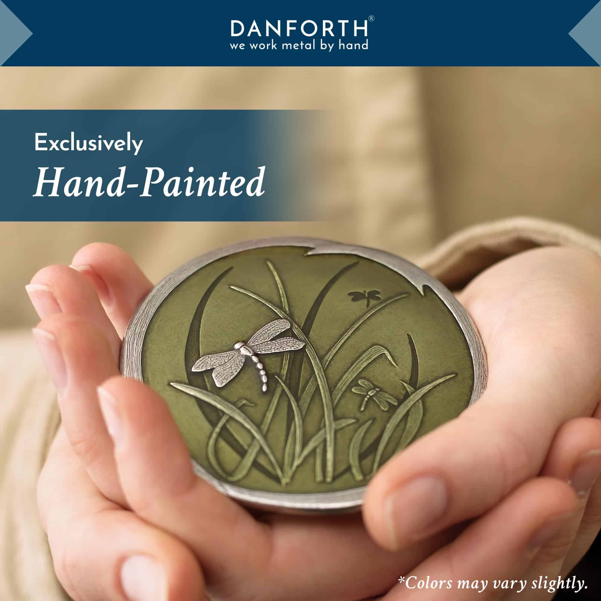 Espejo de bolso con diseño de libélula de pewter DANFORTH - - Imagen 3