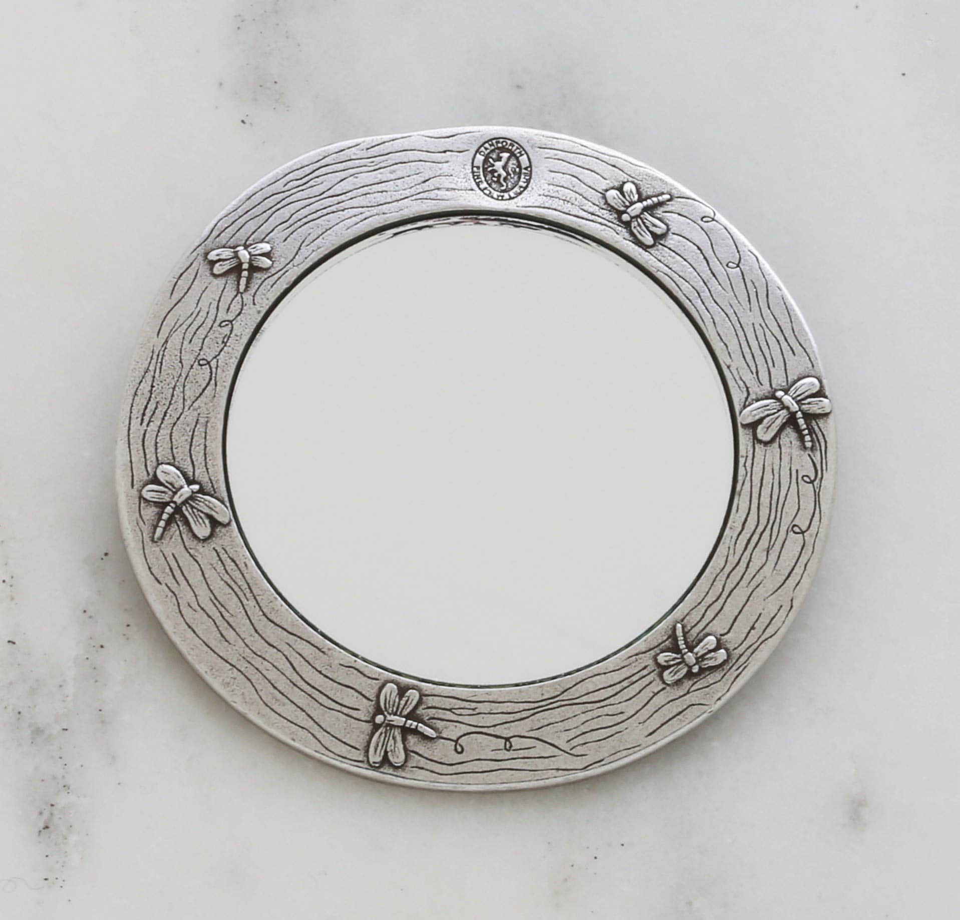 Espejo de bolso con diseño de libélula de pewter DANFORTH - - Imagen 4